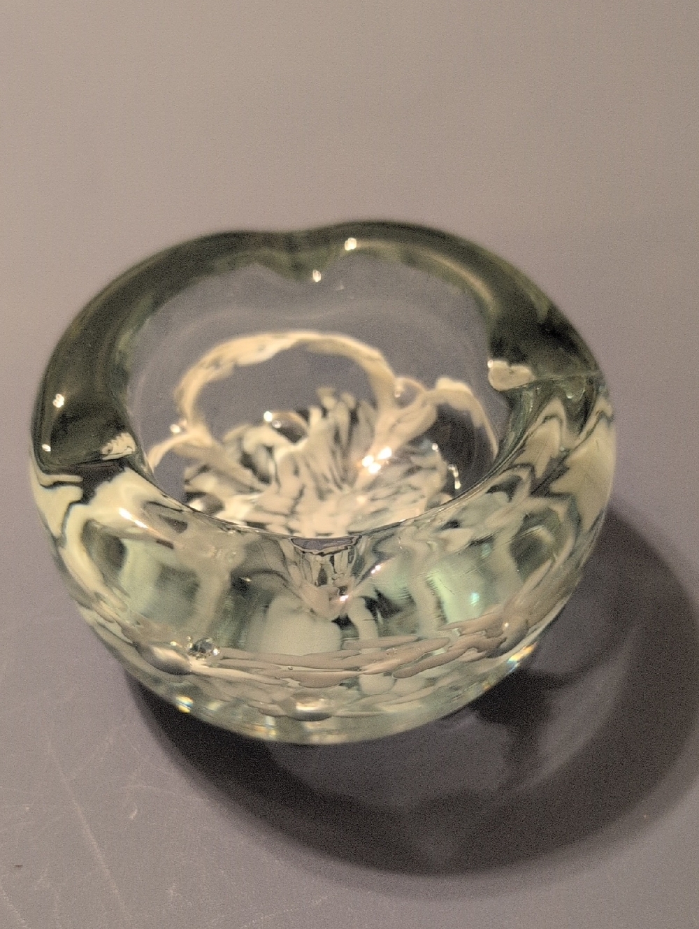 Hand-Blown Glass Decorative Ashtray in Pale Green